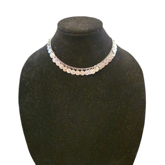 Boho Single Strand Cluster Coin Necklace - Picture 7 of 16